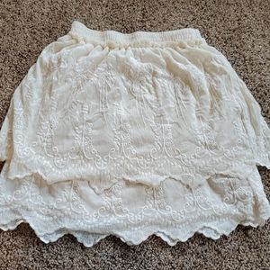 Just Jeans Girls 6 Cream Lacy Skirt